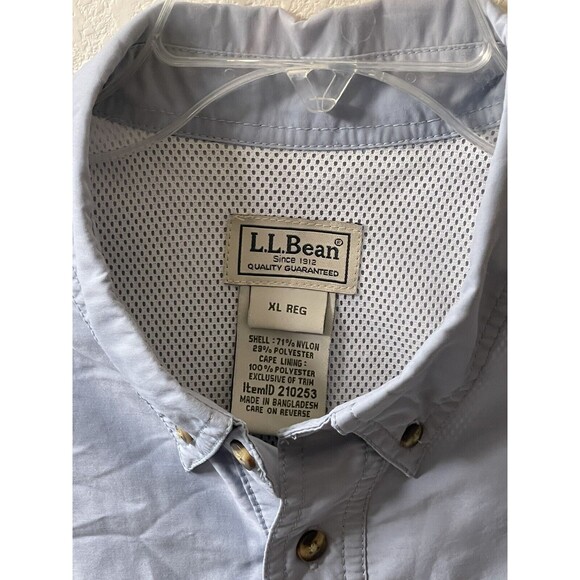 LL Bean Shirt Mens XL Blue Fishing Vented Outdoor Button Up Casual Top EUC - Picture 3 of 8
